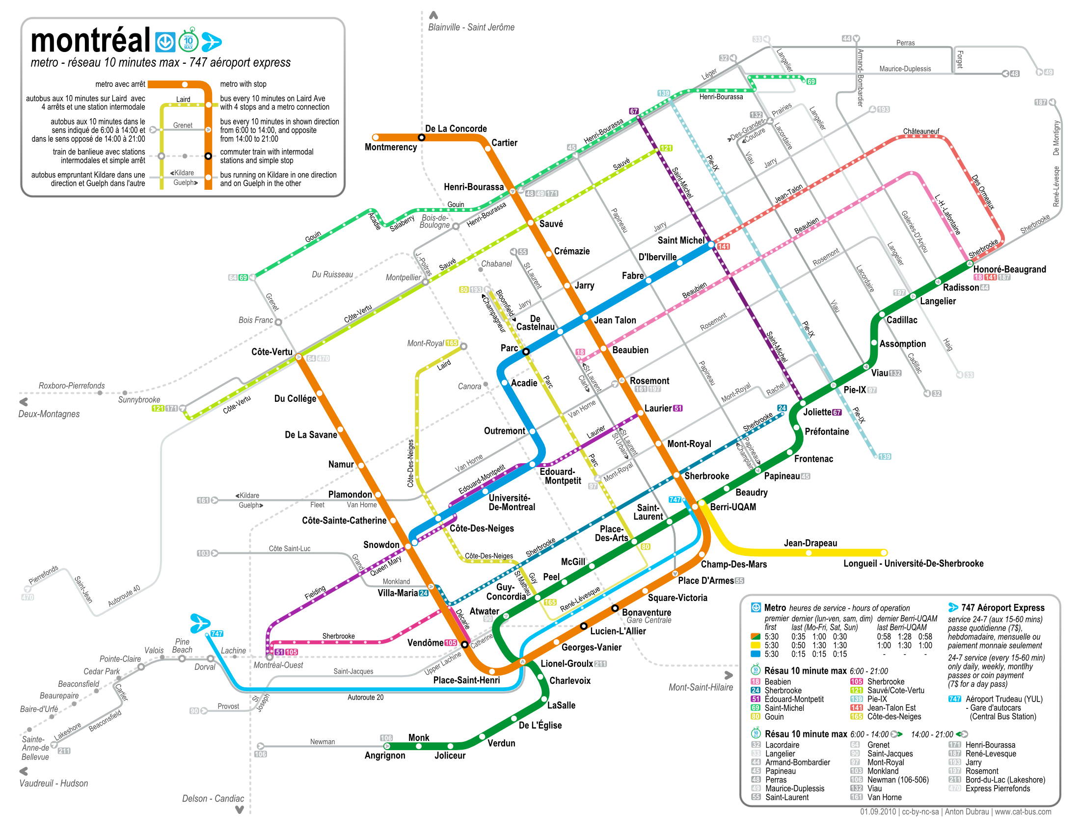 Catbus» Blog Archive » A Map for Montréal's frequent service