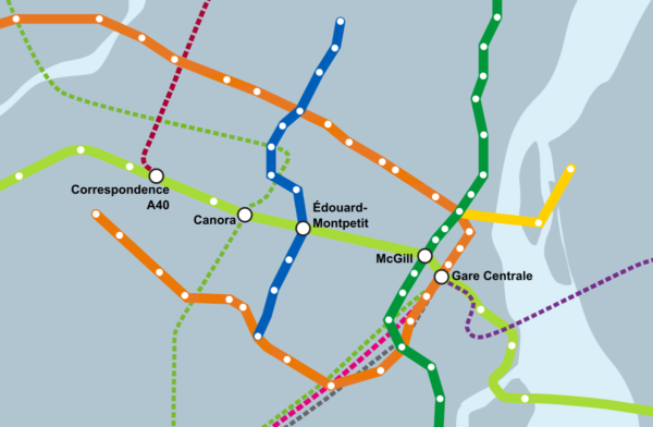 Connections between REM-line and existing lines.