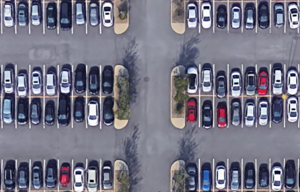 Parkâ€™nâ€™Ride at Terminus Chevrier, only about half the space is used by the parking spots